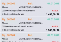 MOBİL ALINAN SİPARİŞ LİSTESİ
